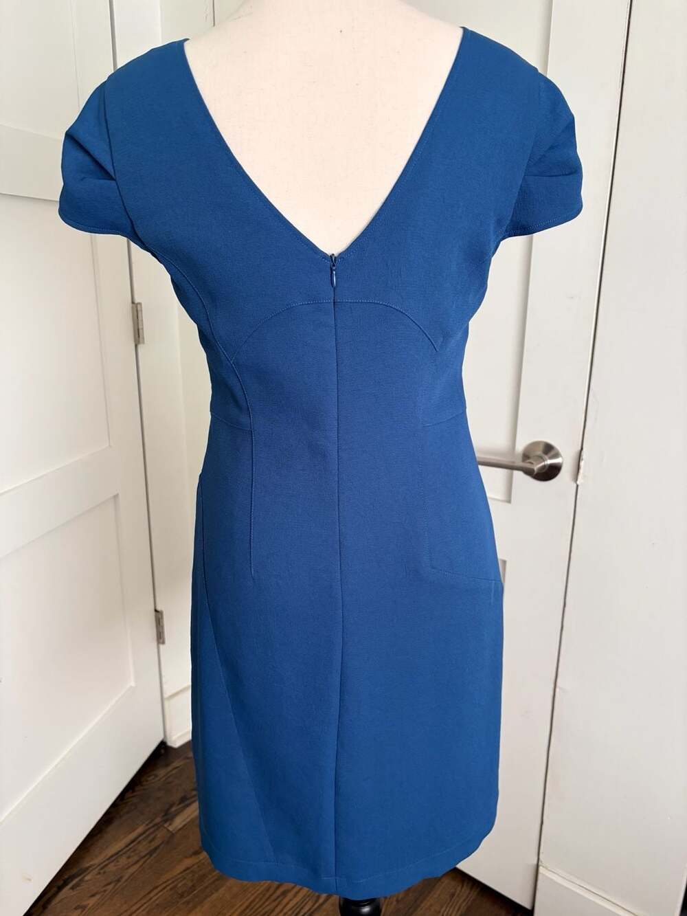 Cotélac Blue Lightweight Cap-Sleeve Sheath Dress Size 1 (US small/6) - Picture 2 of 13